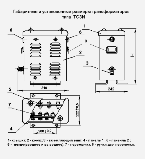 Схема трансформаторов ТСЗИ.